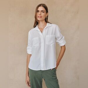 Bella Dahl Split Back Button Down - White